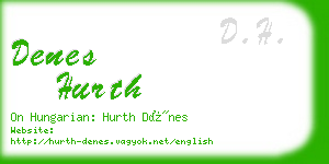 denes hurth business card